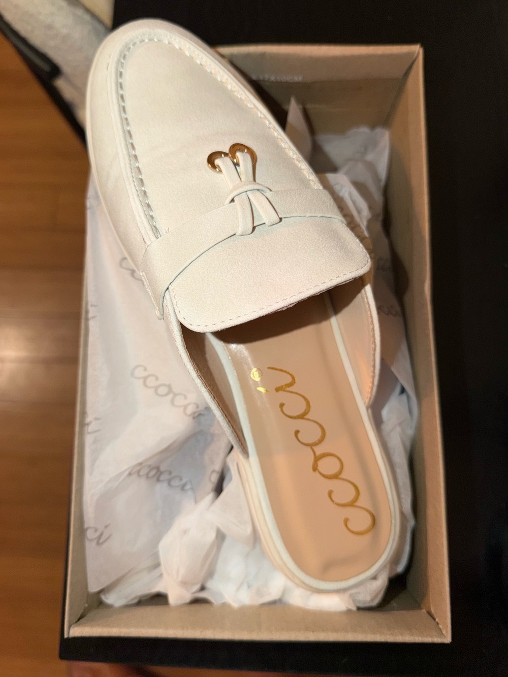 White Slip-On Loafer Mule Brand New